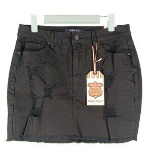NWT WAX JEAN Denim Straight Pencil Skirt M(8-10)Black Twill Cotton Blend Pull on